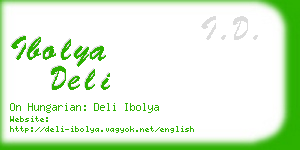 ibolya deli business card